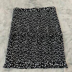 The Kooples Skirt 2 Medium/6 Smocked Black Floral Classic